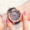 Luxury White Flower Womens Watch Analog Quartz Waterproof Wristwatches Elegant Leather Strap Modern Design by Stevvex