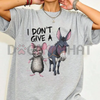Men's Funny "I Don't Care" Mouse & Donkey T-Shirt – Vintage Loose 180g Cotton Humor Graphic Tee by Dog Mom Hat