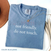 "Not Friendly Do Not Touch" Comfort Colors® T-Shirt – Sarcastic Anti-Social Tee by Dog Mom Hat