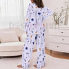 ChicMe Women's Floral Print Round Neck Long Sleeve Top and Casual Floral Pants Sets With Pockets by Dog Mom Hat
