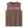 Just A Whore With A Dream Tank Top – Funny Sarcastic Graphic Vest, Retro Acid Wash Lightweight Cotton Unisex Sleeveless Edge Top