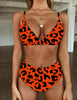 High Waist Swimwear Women Push Up Beachwear Women High Waist Two Piece Bikini Swimsuit Halter Twist Front Bathing Suit Swimwear Solid Bathing Suit Animal Leopard Female Swimsuit Women Bikini by Stevvex