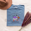 Embroidered Spooky Goose Comfort Colors® T-Shirt – Witchy Silly Goose Lover Tee by Dog Mom Hat