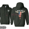Ariat-Inspired American Flag Bull Skull Hoodie – Unisex Western Cowboy Pullover by Dog Mom Hat
