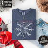 Splatter Snowflake Shirt Comfort Colors – Trendy Women's Christmas Tshirt by Dog Mom Hat