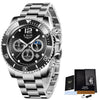 Multifunctional Mens Business Watch Luxury Military Quartz Stainless Steel Round Analog Wrist Watch For Men by Stevvex