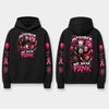 Unisex Pink Breast Cancer Awareness Horror Print Hoodie – Scary Movie Character Graphic Pullover, Halloween Pink Ribbon Support Sweatshirt