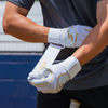 Winder Series Batting Gloves - White & Gold Chrome