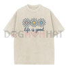 Holafish Acid Wash Daisy Print T-Shirt by Dog Mom Hat