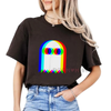 Ghost Trippy Vaporwave T-Shirt – Halloween Techno Rave EDM Party Tee by Dog Mom Hat