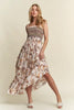 New Summer Smocked Printed Square Neck Tie Shoulder Cami Dress – Trendy, Chic, Feminine, Comfortable, Stylish Summer Dress by Stevvex