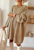 Green Oversize Drop Shoulder Slouchy Sweater Dress by Wild and Free Boutique