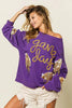 BiBi Sequin Football Patches Game Day Sweatshirt by Wild and Free Boutique