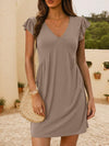 Lovelet V-Neck Ruffled Cap Sleeve Mini Dress