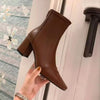 Soft Leather Zip-Back Velvet-Lined Skinny Boots — Sleek Heels by FitiqueFit