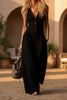 Women's Linen-Look V-Neck Jumpsuit – Textured, Sleeveless, Commuter Style by FitiqueFit