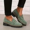 Thick-Sole Solid Color Loafers Women | Trendy Chunky Flats