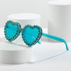 Peach Heart Rhinestone Sunglasses – Y2K INS Style by FitiqueFit