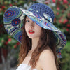 Women's Patterned Straw Beach Sun Hat – Round Crown UV Protection Summer Hat by FitiqueFit