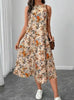 Floral Print A-Line Midi Dress with Pockets | Boho Vintage by FitiqueFit