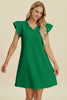 Double Take Full Size Ruffled V-Neck Cap Sleeve Dress – Ruffled V-Neck Dress, Cap Sleeve Dress, Elegant Ruffled Dress, Flattering V-Neck Dress, Stylish Full-Size Dress, Comfortable Ruffle Dress, Chic Cap Sleeve Dress by Stevvex