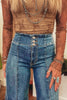 Sail Blue High Waist Jeans With Button Fly And Raw Hem