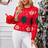 Women’s Christmas Tree Jacquard Pullover Knitted Sweater by FitiqueFit