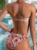 Bikini Sensual Bandeau Bow Tie 2 Piece Bikini Swimsuit for Women – Trendy High Stretch Printed Bikini Set with Flattering Bandeau Top and Classic Bottoms – Fashionable Swimwear for Poolside Lounging Beach Vacations and Summer Style Statements by Stevvex