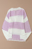 Striped Half Button Ribbed Sweater