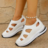 Women's Chunky Sole Closed-Toe Sandals – Soft Sole Velcro Strap by FitiqueFit