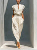 Women's Chinese-Style Satin Short-Sleeve Top & Pants Set by FitiqueFit