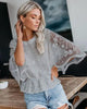 Women’s Lace Trim Top Short Sleeve Batwing Shirt by FitiqueFit