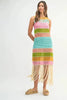 Multi Color Fringed Crochet Knit Dress For Women – Crochet Knit Dress, Fringed Dress, Multi-Color Dress, Bohemian Knit Dress, Festival Dress by Stevvex