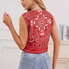 Women's New Casual Round-neck Tie-dye Printed Cotton Vest by My Store