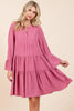 Tiered Notched Flare Sleeve Dress – Fluttering, Playful and Stylish Dress with Ruffled Layers and Trendy Flare Sleeves by Stevvex