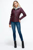 Women Warm Sleek Dual-Zipper Layered Jacket with Cozy Fuzzy Hood Urban Chic & Comfortable Jacket by Stevvex