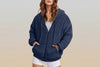 Long Zip-Up Hoodie – Soft Cotton Velvet, Oversized Fit by FitiqueFit