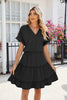 Short Sleeve Tiered Mini Dress Feminine & Flowy Modern Women Summer Dress by Stevvex
