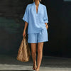 Women's Loose Batwing Sleeve Two-Piece Set – Casual Summer Beach Outfit by FitiqueFit