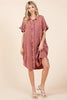Mineral Wash Cotton Gauze Mini Shirt Dress For Women – Effortlessly Chic and Tredny Dress with Ruffle Sleeve Details by Stevvex