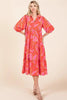 New Summer Tiered Printed Collared Neck Midi Dress For Women – Elegant and Versatile Dress with a Polished, Feminine Flair by Stevvex