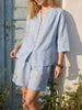 Women's V-Neck Top & High-Waist Wide-Leg Shorts Two-Piece Set by FitiqueFit