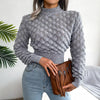 3D Diamond Long Sleeve Cropped Knit Sweater