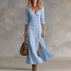 Casual Cotton Linen Long Sleeve Women’s Dress by FitiqueFit