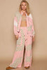 Modern Women Pink Applique Patchwork Zip-Up Jacket Artistic Details And Functional Design by Stevvex