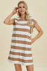 Full Size Striped Round Neck Cap Sleeve Mini Dress For Women – Striped Mini Dress, Full-Size Round Neck Dress, Comfortable Cap Sleeve Dress, Chic Striped Dress, Flattering Mini Dress, Casual Everyday Dress, Versatile Striped Dress by Stevvex