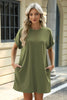 Short Sleeve Mini Dress with Pockets Casual & Stylish Everyday Wear by Stevvex
