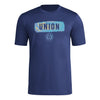 adidas Mens Short Sleeve Pre-Game T-Shirt Team Navy Blue/Philadelphia Union Small by EasyOptionXY