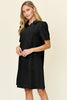 Double Take Full Size Texture Collared Neck Short Sleeve Dress Textured Dress For Women by Stevvex