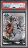 Graded 2022 Topps Bowman Best University Drew Allar #80 Refractor Rookie RC Football Card PSA 10 Gem Mint